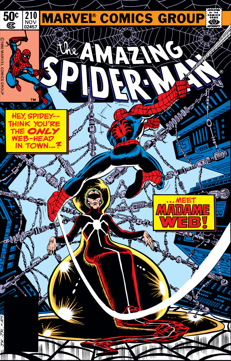 The cover of Amazing Spider-Man #210, the first appearance of Madame Web.