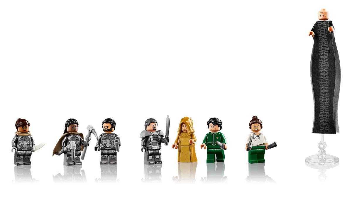 Dune Atreides Royal Ornithopter LEGO set minifigures.
