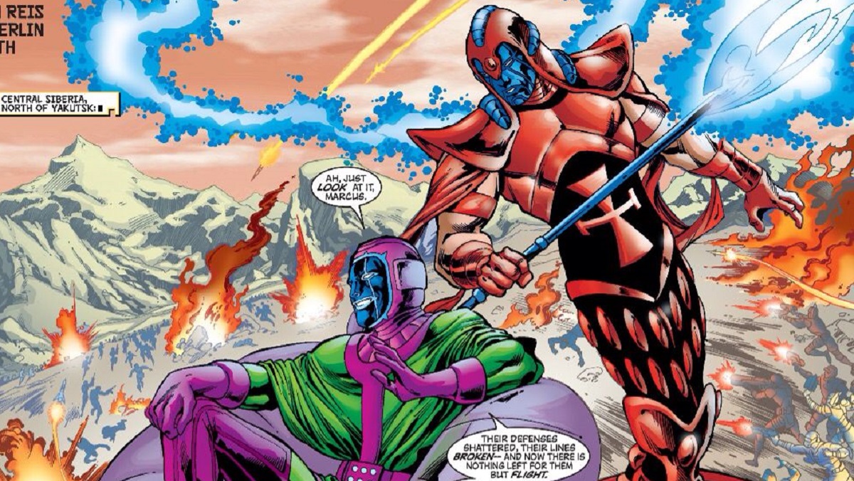 Kang and his variant, the Scarlet Centurion.