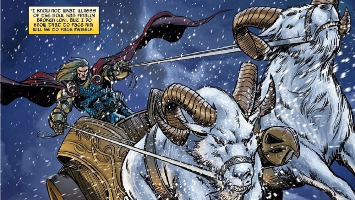 Toothgnasher and Toothgrinder lead the Mighty Thor's chariot into the cosmos. Who are Thor's immortal war goats?